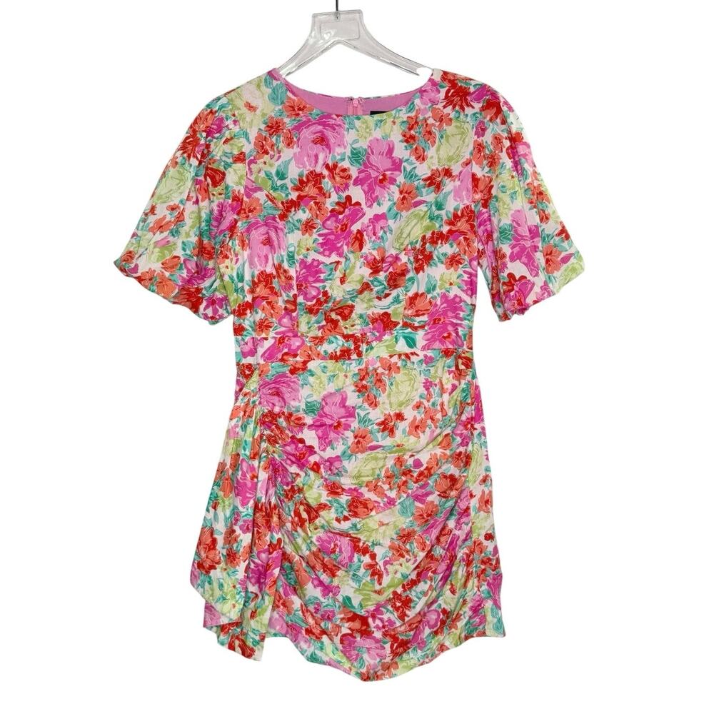 Strut & Bolt The Imogene Dress L NEW Floral Pink Ruched Skirt Coquette